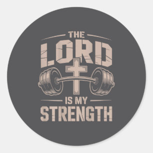 Sticker Rond Christian Lifting Le Seigneur Est Ma Force Jésus W