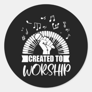 Sticker Rond Christian Piano Player Créé Pour Adorer Don Pour