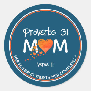 Sticker Rond Christian PROV 31 MOM Coral Heart Fête des Mères T