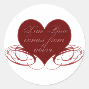 Sticker Rond Christian Valentine's Day Cartes, Tee - shirts & C