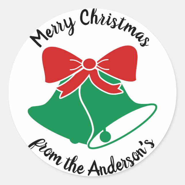 Sticker Rond Christmas Bells Joyeux Noël (Devant)