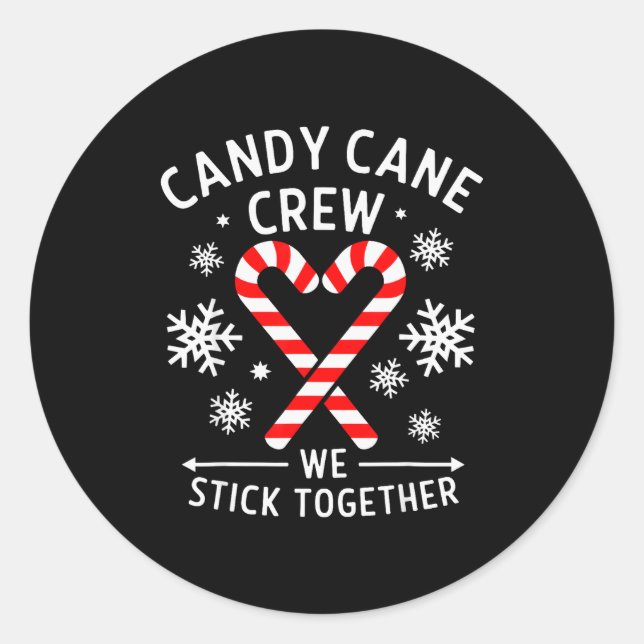 Sticker Rond Christmas Candy Cane Heart Holiday Family Matching (Devant)
