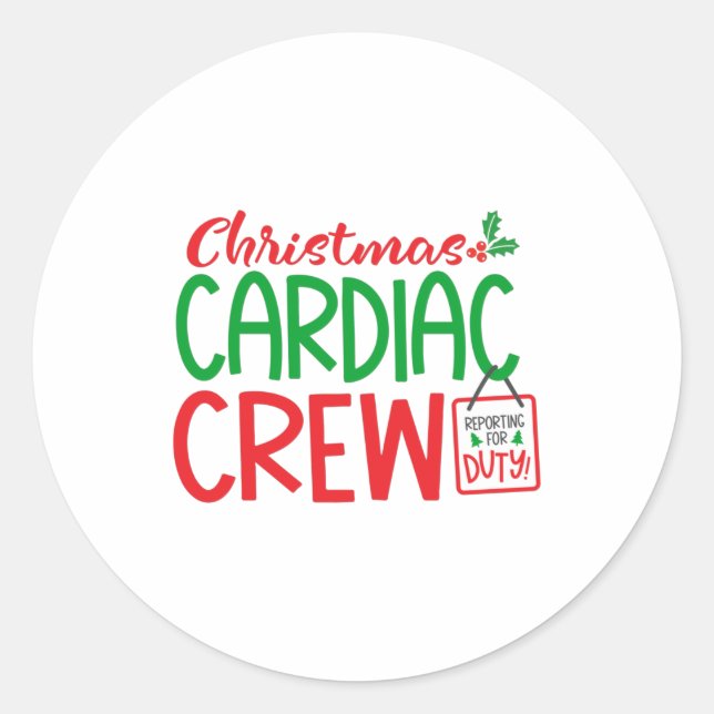 Sticker Rond Christmas Cardiac équipage, département de cardiol (Devant)