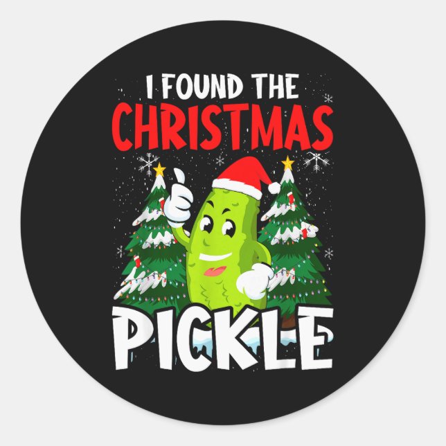 Sticker Rond Christmas Ckle Lover Gift Co. I Found The Christma (Devant)