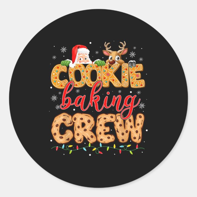 Sticker Rond Christmas Cookie Baking Crew Cookie Crew Family Ch (Devant)