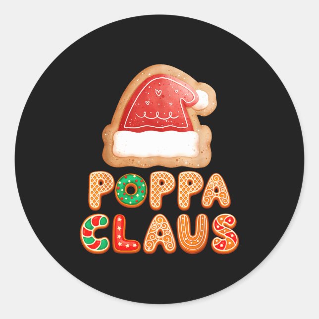 Sticker Rond Christmas Cookies Baking Ppa Claus Family Matching (Devant)