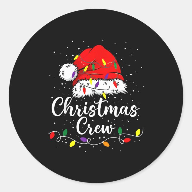Sticker Rond Christmas Crew Family Group Matching Christmas Paj (Devant)