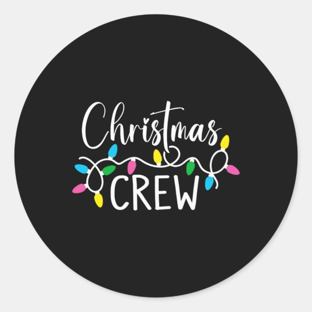 Sticker Rond Christmas Crew Funny Family Christmas T Shirt  (Devant)