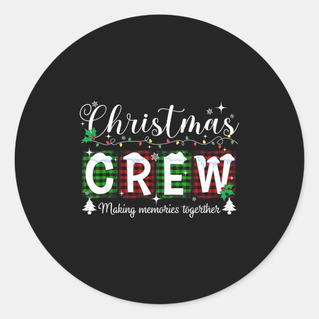 Sticker Rond Christmas Crew Matching Family Xmas Party Men Wome (Devant)