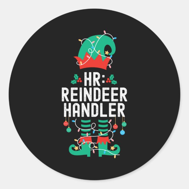 Sticker Rond Christmas Elf Office Team Party Family Matching  (Devant)