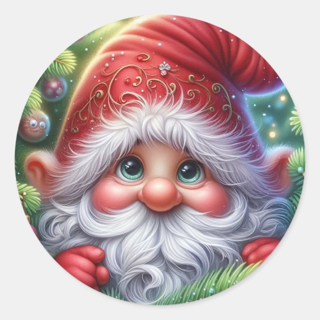 Sticker Rond Christmas Gnome (Devant)