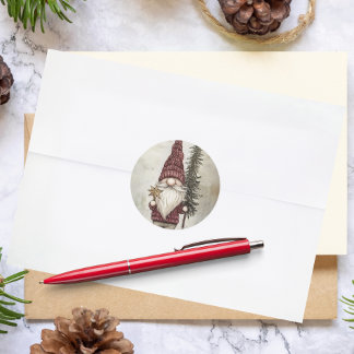 Sticker Rond Christmas Gnome for the Holidays