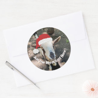 Sticker Rond Christmas Goat Custom Message