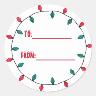 Sticker Rond Christmas Lights Christmas 