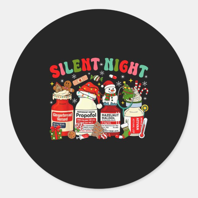 Sticker Rond Christmas Nurse Funny Peppermint Mocha Profol Er E (Devant)