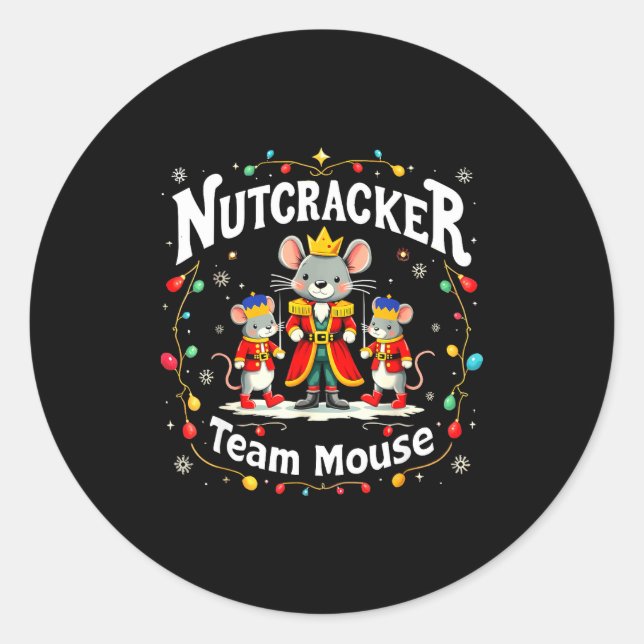 Sticker Rond Christmas Nutcracker Team Mouse Funny Soldier Xmas (Devant)