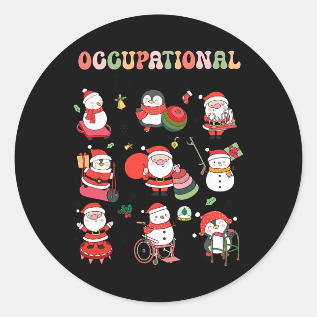 Sticker Rond Christmas Occupational Therapy Ot Therast Ot Istan (Devant)