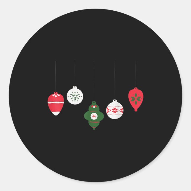 Sticker Rond Christmas Ornaments Winter Holiday Seasonal  (Devant)