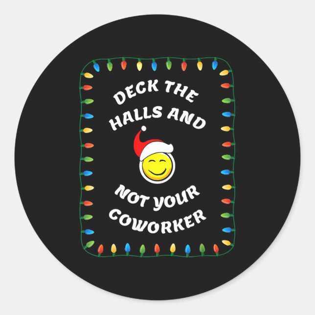 Sticker Rond Christmas Party Workplace Funny Design  (Devant)