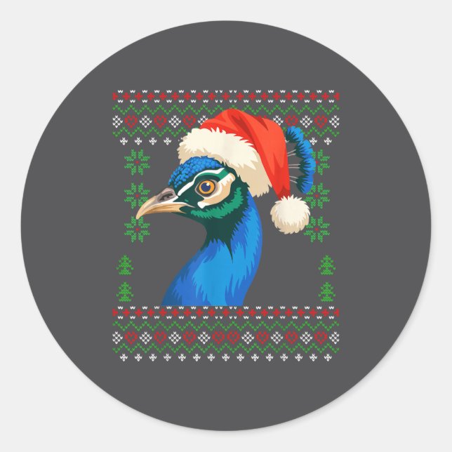 Sticker Rond Christmas Pea Ugly Xmas Sweater  (Devant)
