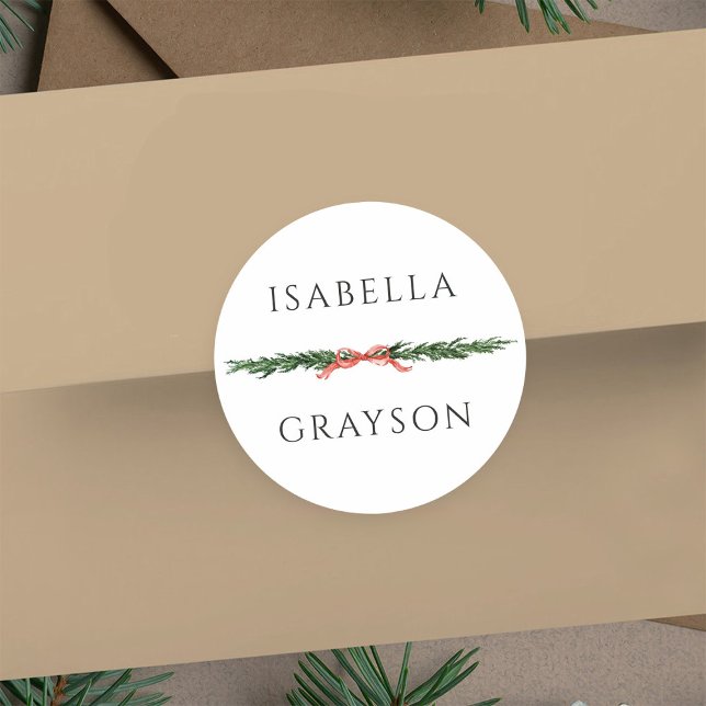 Sticker Rond Christmas Pine Border  (Créateur téléchargé)