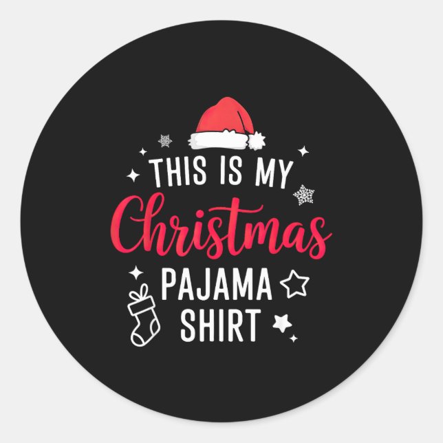 Sticker Rond Christmas Pj Pajama Pjs  (Devant)