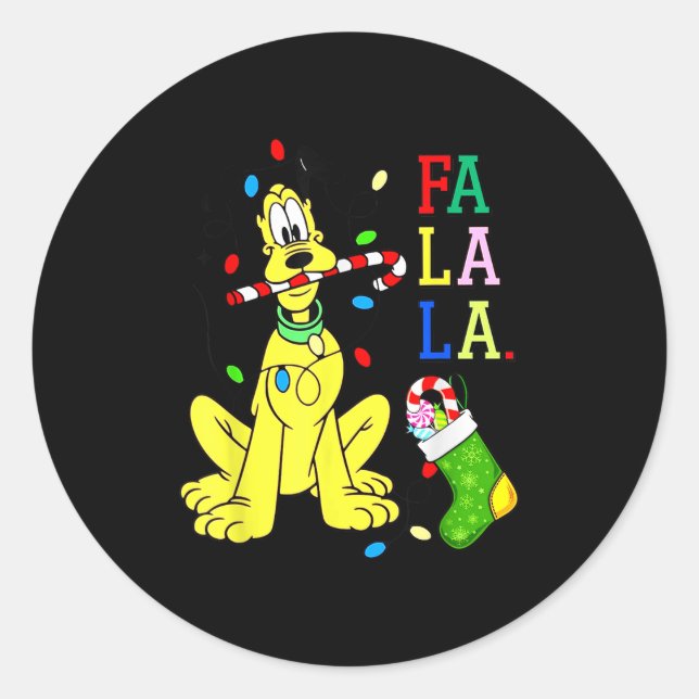 Sticker Rond Christmas Shirt Cute La Fa Fa Swea  (Devant)