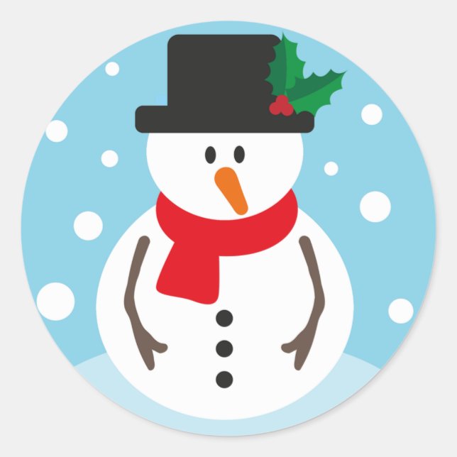 Sticker Rond Christmas Snowman (Devant)
