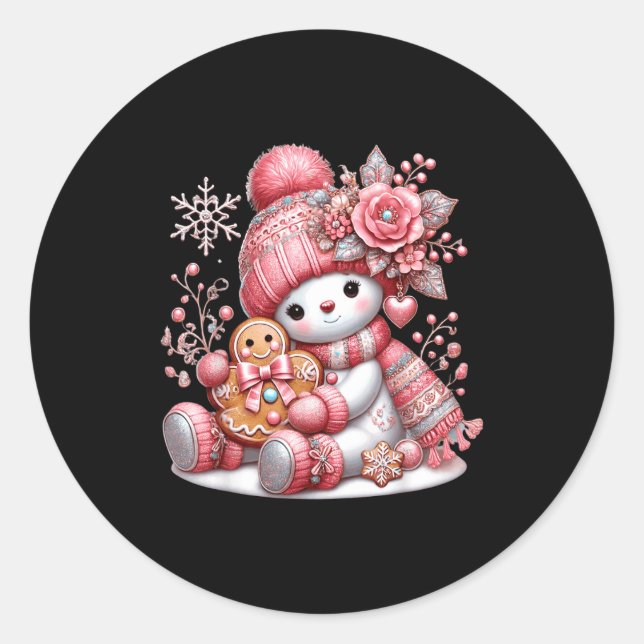 Sticker Rond Christmas Snowperson  (Devant)