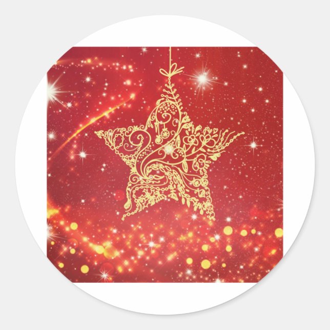 Sticker Rond Christmas Star 112. (Devant)