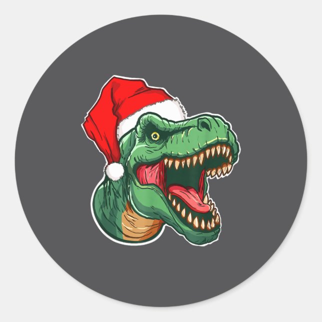 Sticker Rond Christmas T-rex  (Devant)