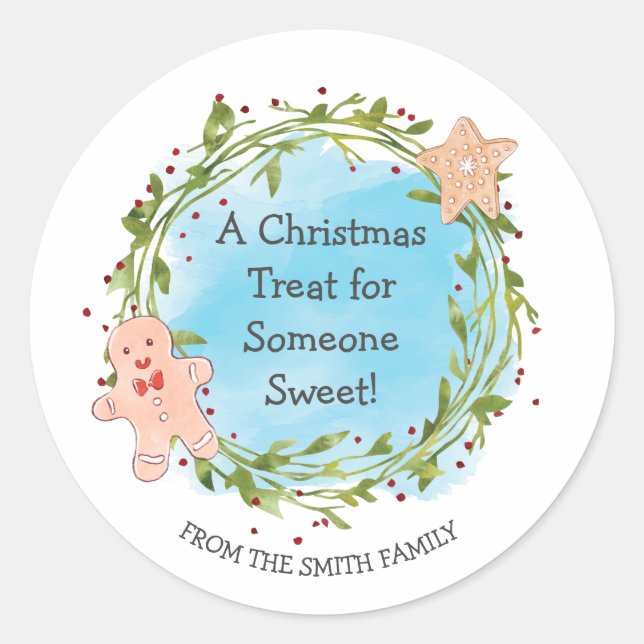 Sticker Rond Christmas Treat Quelqu'un de sucré (Devant)