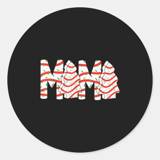 Sticker Rond Christmas Tree Cake Mama Xmas Mom Family Matching  (Devant)