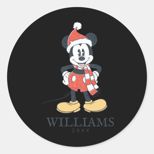 Sticker Rond Christmas With Santa Hat  (Devant)