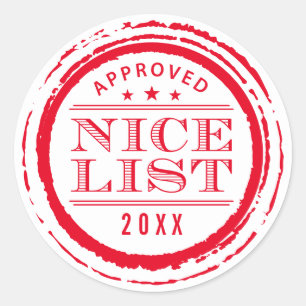 Sticker Rond CHRISTMAS WRAPPING drôle belle liste timbre rouge 