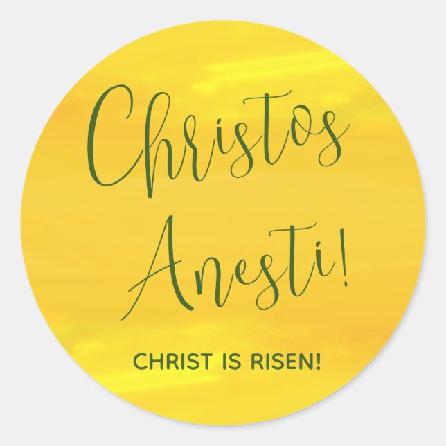 Sticker Rond Christos Anesti ! Christ est ressuscité ! Classiqu (Devant)