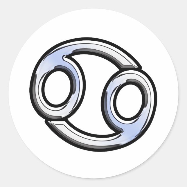 Sticker Rond Chrome comme cancer Signe zodiaque (Devant)