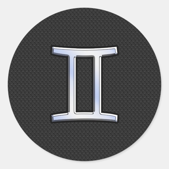 Sticker Rond Chrome comme Gemini signe Zodiac (Devant)