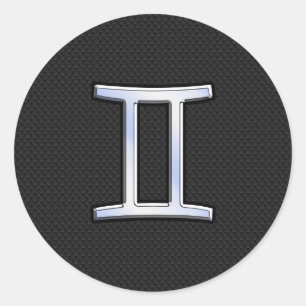 Sticker Rond Chrome comme Gemini signe Zodiac
