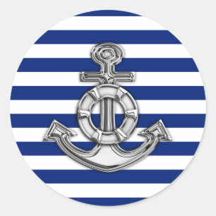Sticker Rond Chrome Comme Lifesaver sur les bandes Nautiques