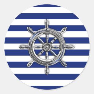 Sticker Rond Chrome Comme Roue sur les rayures nautiques