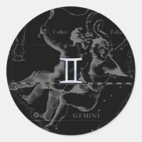 Chrome d'argent comme Gemini Zodiac Connexion Heve