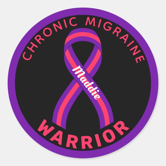 Sticker rond Chronique du Guerrier de Migraine (Devant)