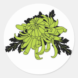 Sticker Rond Chrysanthème