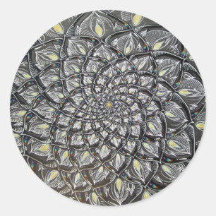 Sticker Rond Chrysanthème en verre