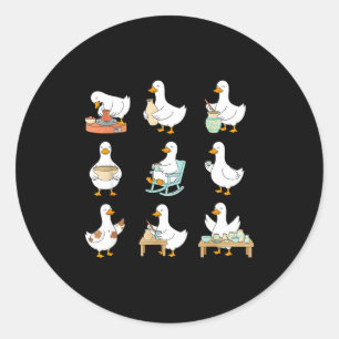 Sticker Rond Chuchoteur d'argile T Er Céramique Oie Ridicule Fa