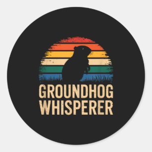 Sticker Rond Chuchoteur de marmotte amateur d'animaux drôle _1 