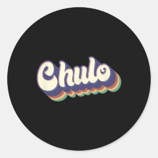 Sticker Rond Chulo Latino Hommes Garçons Cinco De Mayo Rétro Es