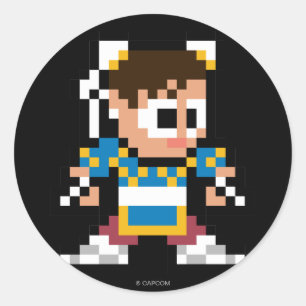 Sticker Rond Chun-Li 8 bits