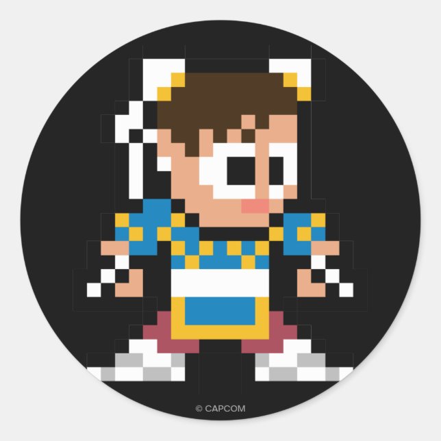 Sticker Rond Chun-Li 8 bits (Devant)
